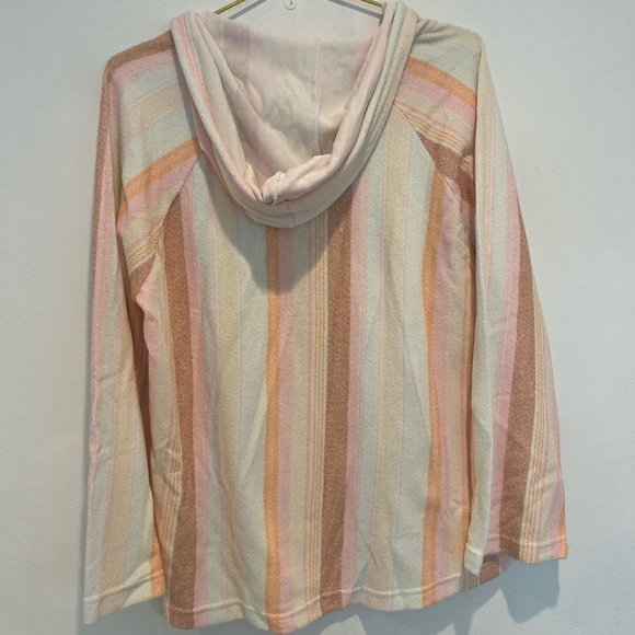 NWT Roxy Wild & Free Striped Poncho Hoodie Size Small - Picture 7 of 10